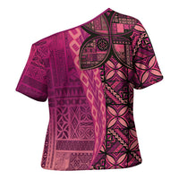 Samoan Pacific Tribal Flower Geometric Art Tattoos Cross Shoulder Shirt Siapo Pattern Romantic Rose LT03 - Polynesian Pride