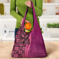Samoan Pacific Tribal Flower Geometric Art Tattoos Grocery Bag Siapo Pattern Romantic Rose LT03 - Polynesian Pride