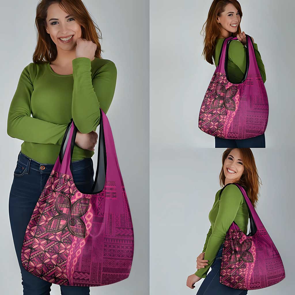 Samoan Pacific Tribal Flower Geometric Art Tattoos Grocery Bag Siapo Pattern Romantic Rose LT03 - Polynesian Pride