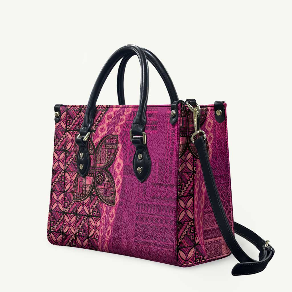 Samoan Pacific Tribal Flower Geometric Art Tattoos Leather Bag Siapo Pattern Romantic Rose - Polynesian Pride