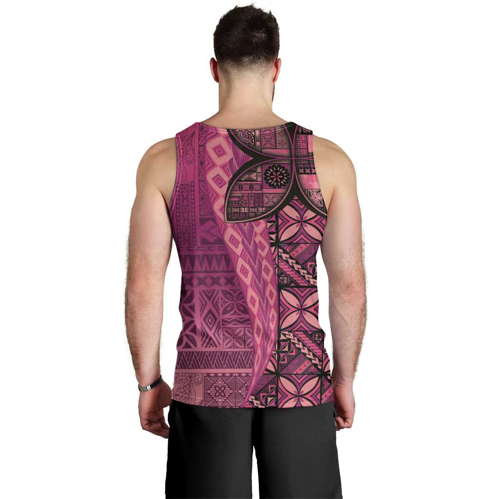 Samoan Pacific Tribal Flower Geometric Art Tattoos Men Tank Top Siapo Pattern Romantic Rose - Polynesian Pride