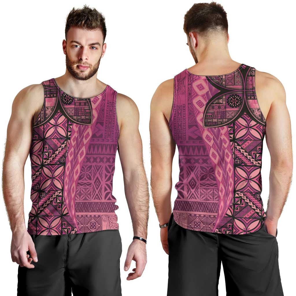 Samoan Pacific Tribal Flower Geometric Art Tattoos Men Tank Top Siapo Pattern Romantic Rose - Polynesian Pride