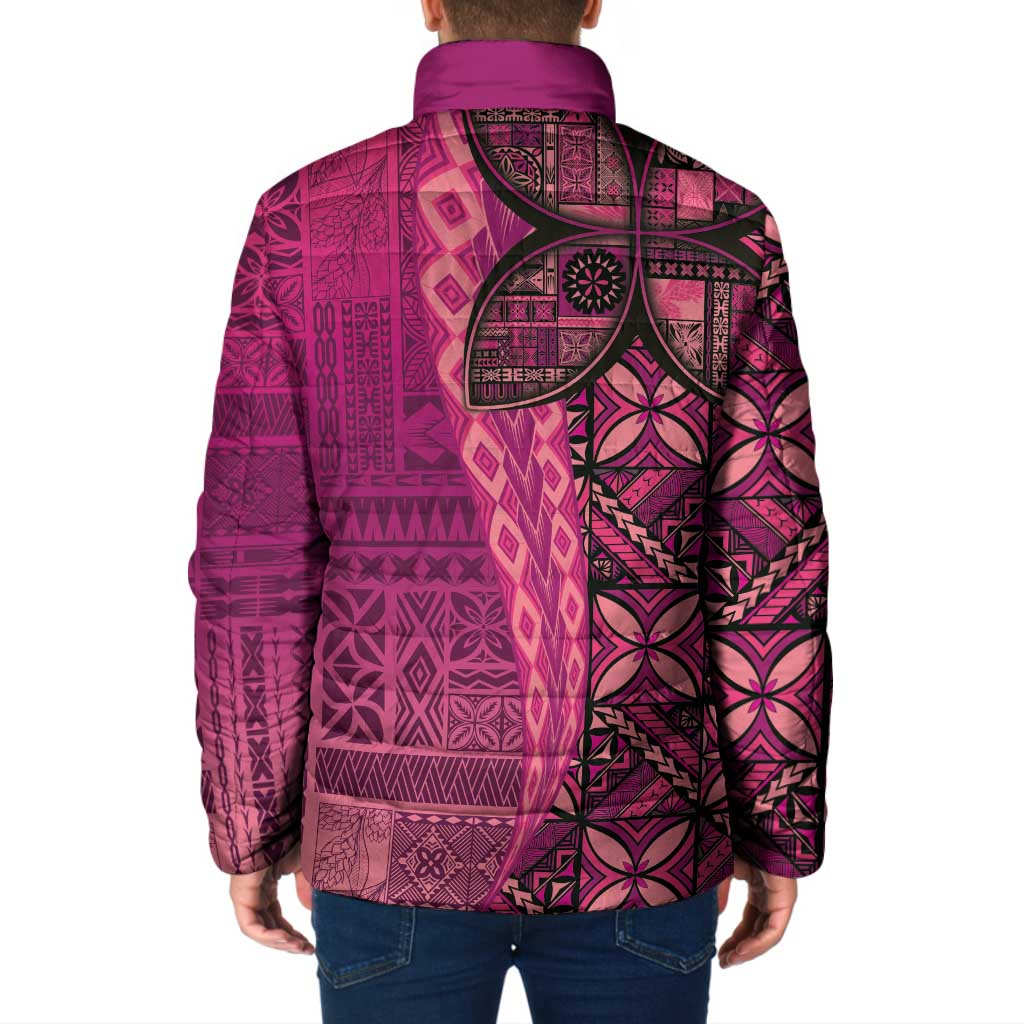 Samoan Pacific Tribal Flower Geometric Art Tattoos Padded Jacket Siapo Pattern Romantic Rose LT03 - Polynesian Pride