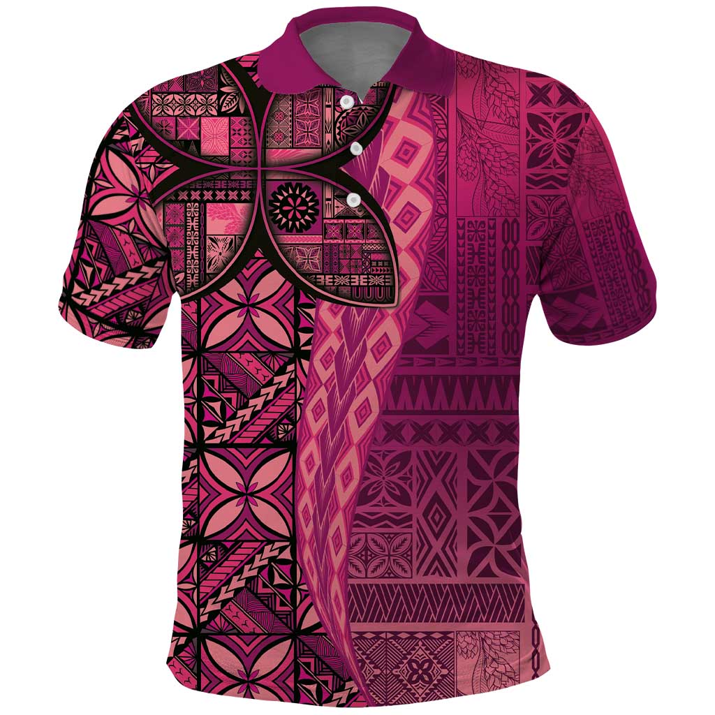 Samoan Pacific Tribal Flower Geometric Art Tattoos Polo Shirt Siapo Pattern Romantic Rose - Polynesian Pride