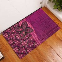 Samoan Pacific Tribal Flower Geometric Art Tattoos Rubber Doormat Siapo Pattern Romantic Rose LT03 - Polynesian Pride