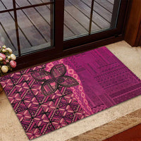 Samoan Pacific Tribal Flower Geometric Art Tattoos Rubber Doormat Siapo Pattern Romantic Rose LT03 - Polynesian Pride