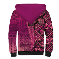 Samoan Pacific Tribal Flower Geometric Art Tattoos Sherpa Hoodie Siapo Pattern Romantic Rose LT03 - Polynesian Pride