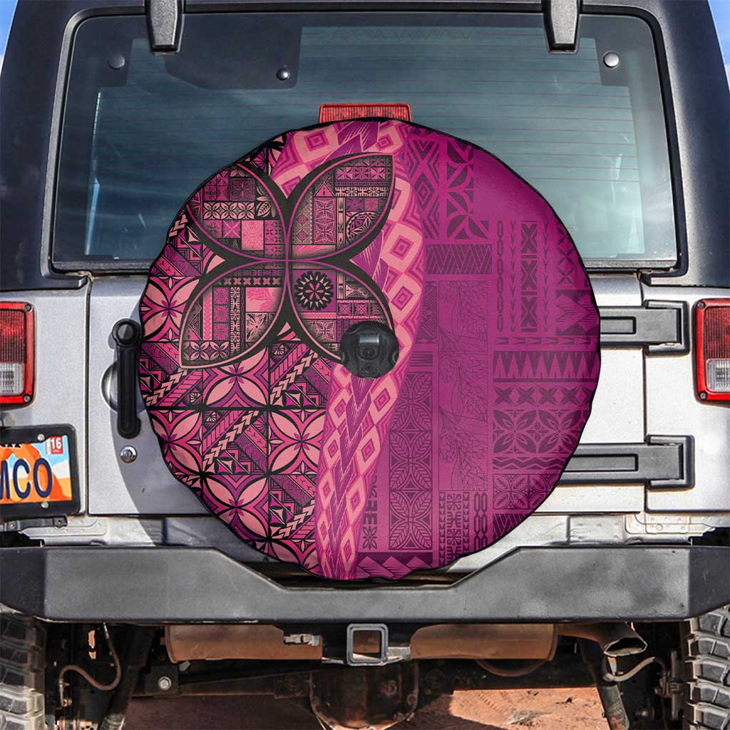 Samoan Pacific Tribal Flower Geometric Art Tattoos Spare Tire Cover Siapo Pattern Romantic Rose - Polynesian Pride