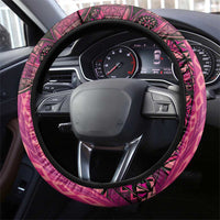 Samoan Pacific Tribal Flower Geometric Art Tattoos Steering Wheel Cover Siapo Pattern Romantic Rose LT03 - Polynesian Pride
