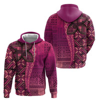 Samoan Pacific Tribal Flower Geometric Art Tattoos Zip Hoodie Siapo Pattern Romantic Rose - Polynesian Pride
