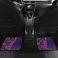 Samoan Pacific Tribal Flower Geometric Art Tattoos Car Mats Siapo Pattern Purple Haze LT03 Set 2pcs - Back Purple - Polynesian Pride
