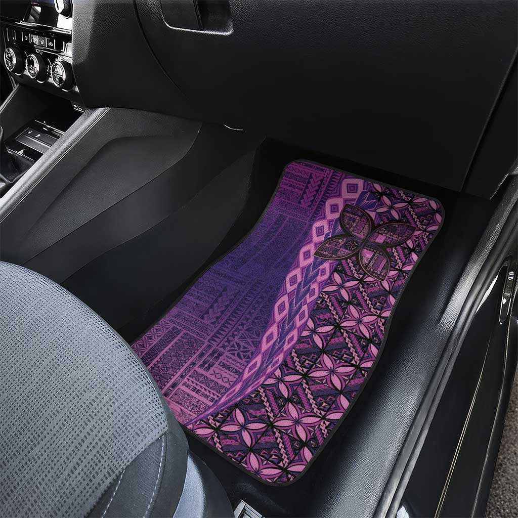 Samoan Pacific Tribal Flower Geometric Art Tattoos Car Mats Siapo Pattern Purple Haze LT03 - Polynesian Pride
