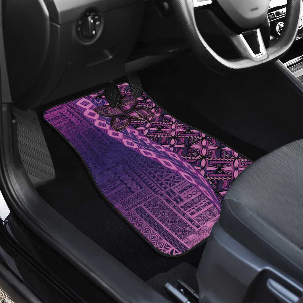 Samoan Pacific Tribal Flower Geometric Art Tattoos Car Mats Siapo Pattern Purple Haze LT03 - Polynesian Pride