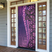 Samoan Pacific Tribal Flower Geometric Art Tattoos Door Cover Siapo Pattern Purple Haze - Polynesian Pride