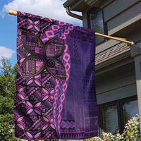 Samoan Pacific Tribal Flower Geometric Art Tattoos Garden Flag Siapo Pattern Purple Haze - Polynesian Pride