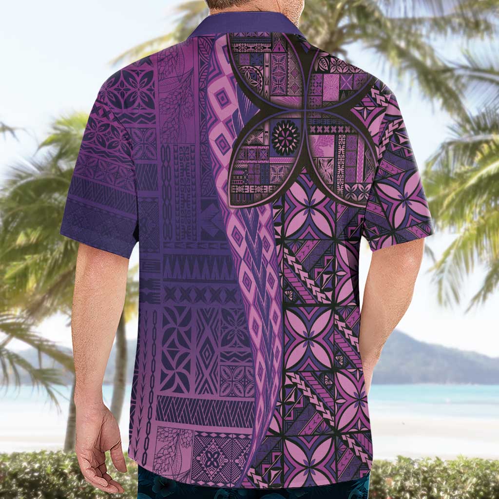 Samoan Pacific Tribal Flower Geometric Art Tattoos Hawaiian Shirt Siapo Pattern Purple Haze LT03 - Polynesian Pride