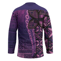 Samoan Pacific Tribal Flower Geometric Art Tattoos Hockey Jersey Siapo Pattern Purple Haze - Polynesian Pride