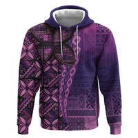 Samoan Pacific Tribal Flower Geometric Art Tattoos Hoodie Siapo Pattern Purple Haze - Polynesian Pride