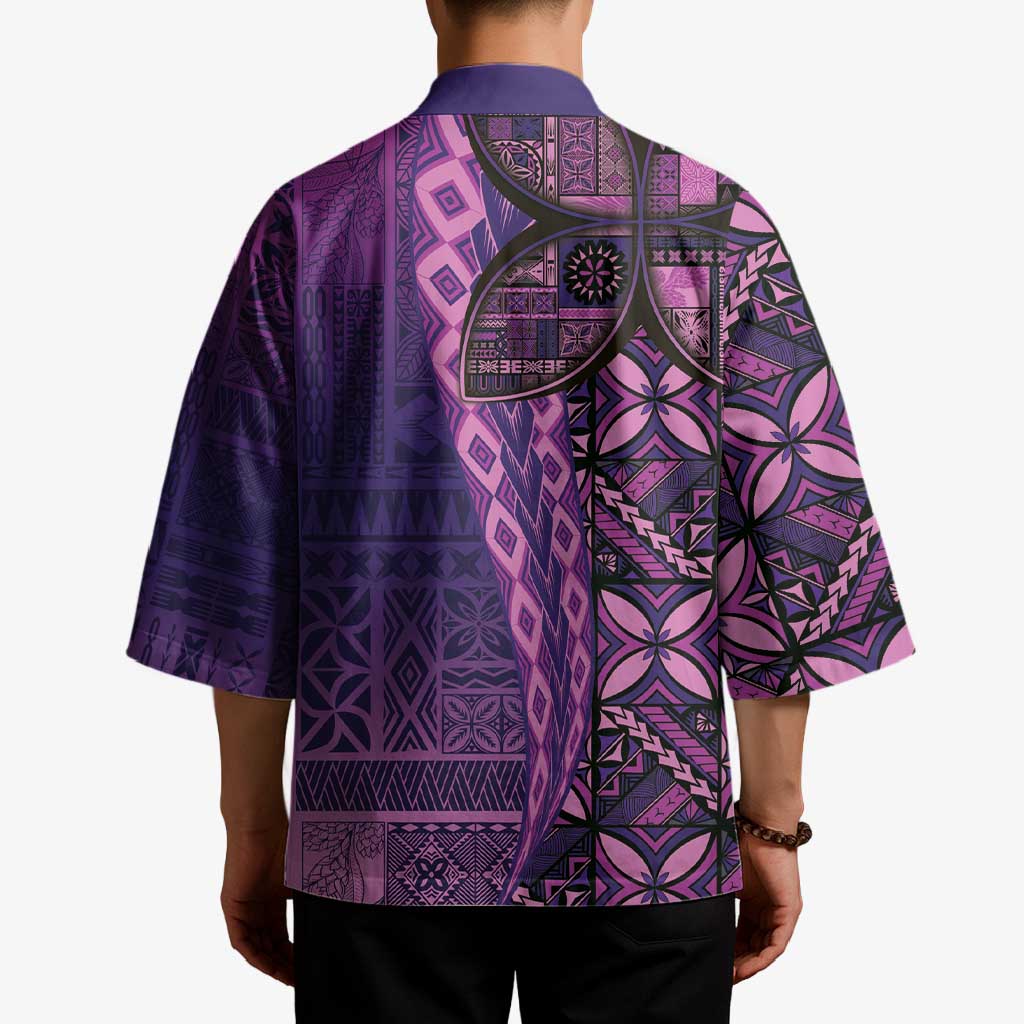 Samoan Pacific Tribal Flower Geometric Art Tattoos Kimono Siapo Pattern Purple Haze - Polynesian Pride