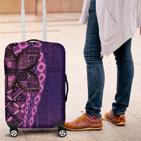 Samoan Pacific Tribal Flower Geometric Art Tattoos Luggage Cover Siapo Pattern Purple Haze - Polynesian Pride
