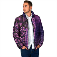 Samoan Pacific Tribal Flower Geometric Art Tattoos Padded Jacket Siapo Pattern Purple Haze LT03 - Polynesian Pride