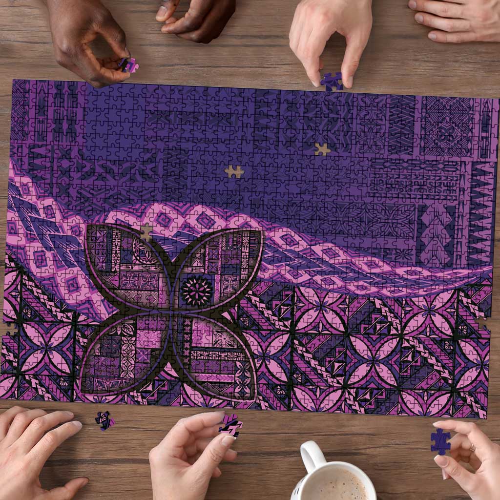 Samoan Pacific Tribal Flower Geometric Art Tattoos Puzzle Siapo Pattern Purple Haze LT03 - Polynesian Pride