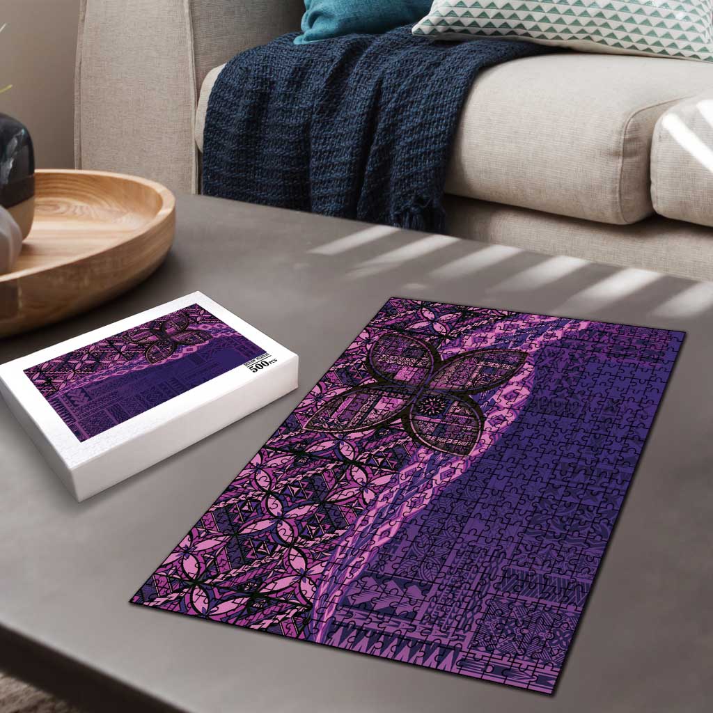 Samoan Pacific Tribal Flower Geometric Art Tattoos Puzzle Siapo Pattern Purple Haze LT03 - Polynesian Pride