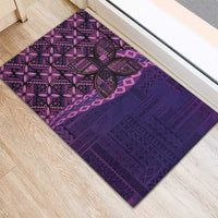 Samoan Pacific Tribal Flower Geometric Art Tattoos Rubber Doormat Siapo Pattern Purple Haze LT03 - Polynesian Pride