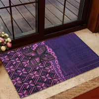 Samoan Pacific Tribal Flower Geometric Art Tattoos Rubber Doormat Siapo Pattern Purple Haze LT03 - Polynesian Pride