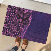 Samoan Pacific Tribal Flower Geometric Art Tattoos Rubber Doormat Siapo Pattern Purple Haze LT03 - Polynesian Pride