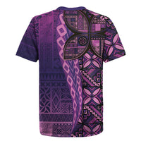 Samoan Pacific Tribal Flower Geometric Art Tattoos Rugby Jersey Siapo Pattern Purple Haze LT03 - Polynesian Pride