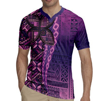 Samoan Pacific Tribal Flower Geometric Art Tattoos Rugby Jersey Siapo Pattern Purple Haze LT03 - Polynesian Pride