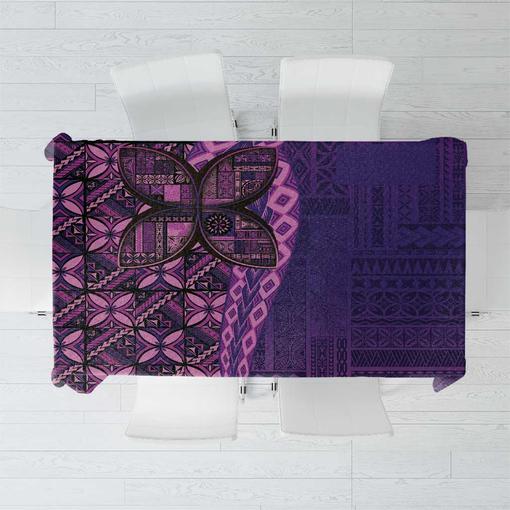 Samoan Pacific Tribal Flower Geometric Art Tattoos Tablecloth Siapo Pattern Purple Haze LT03 Purple - Polynesian Pride