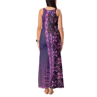 Samoan Pacific Tribal Flower Geometric Art Tattoos Tank Maxi Dress Siapo Pattern Purple Haze - Polynesian Pride