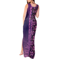 Samoan Pacific Tribal Flower Geometric Art Tattoos Tank Maxi Dress Siapo Pattern Purple Haze - Polynesian Pride