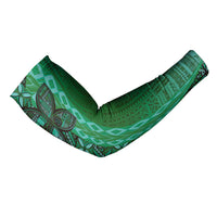 Samoan Pacific Tribal Flower Geometric Art Tattoos Arm Sleeves Siapo Pattern Emerald Glow LT03 - Polynesian Pride