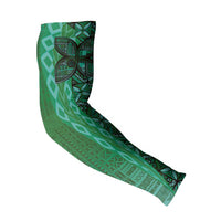 Samoan Pacific Tribal Flower Geometric Art Tattoos Arm Sleeves Siapo Pattern Emerald Glow LT03 - Polynesian Pride