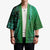 Samoan Pacific Tribal Flower Geometric Art Tattoos Kimono Siapo Pattern Emerald Glow - Polynesian Pride