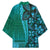 Samoan Pacific Tribal Flower Geometric Art Tattoos Kimono Siapo Pattern Turquoise Tide - Polynesian Pride