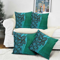 Samoan Pacific Tribal Flower Geometric Art Tattoos Pillow Cover Siapo Pattern Turquoise Tide - Polynesian Pride