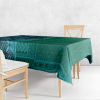 Samoan Pacific Tribal Flower Geometric Art Tattoos Tablecloth Siapo Pattern Turquoise Tide LT03 - Polynesian Pride