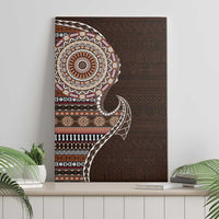 Fijian Masi Tribal Tattoos Art Pattern Canvas Wall Art Brown Color Half Style - Polynesian Pride