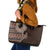 Fijian Masi Tribal Tattoos Art Pattern Leather Tote Bag Brown Color Half Style - Polynesian Pride