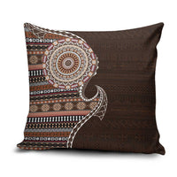 Fijian Masi Tribal Tattoos Art Pattern Pillow Cover Brown Color Half Style - Polynesian Pride