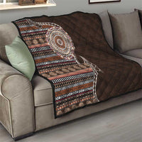 Fijian Masi Tribal Tattoos Art Pattern Quilt Brown Color Half Style - Polynesian Pride