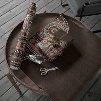 Fijian Masi Tribal Tattoos Art Pattern Wrapping Paper Brown Color Half Style LT03 - Polynesian Pride
