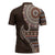 Fijian Masi Tribal Tattoos Art Pattern Zipper Polo Shirt Brown Color Half Style - Polynesian Pride