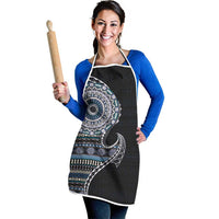 Fijian Masi Tribal Tattoos Art Pattern Apron Navy Color Half Style - Polynesian Pride