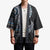 Fijian Masi Tribal Tattoos Art Pattern Kimono Navy Color Half Style - Polynesian Pride