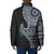 Fijian Masi Tribal Tattoos Art Pattern Padded Jacket Navy Color Half Style - Polynesian Pride